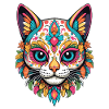 Chat Emblématique Sugar Skull Mexicain