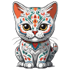 Chat Sugar Skull Mexicain emblématique