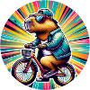 Capybara cool sur le vélo