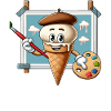 Kreativer Eiscreme-Maler Mit Farbpalette
