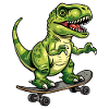 T-Rex on skateboard