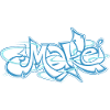 Blue word make graffiti