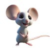 Whimsical White Mouse Charm