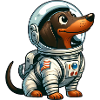 Teckel astronaute dans l’aventure spatiale