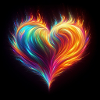 Rainbow fire heart