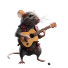 souris rat guitare