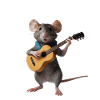 souris rat guitare