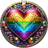 Metallic Rainbow Heart