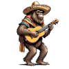 Bigfoot Mexican Mariachi Guitarist Fiesta
