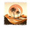 Deserto del Sahara e palma al tramonto