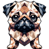 Mops in Polygon-Kunst Geometrisches Design