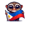 Tarsier avec drapeau philippin