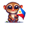 Tarsier avec drapeau philippin