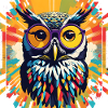 Popart Owl with Glasses