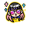 Chibi anime girl with glasses