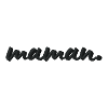 Maman lettering black embroidered
