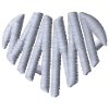 Mom Heart White Embroidered