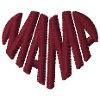 Mom Heart Red Embroidered