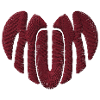 Mum Heart Red Embroidered