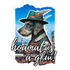 Chien Wanderlust avec costume traditionnel bavarois