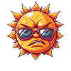 Hot weather with cool sun