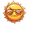 Annoyed sun with cool glasses