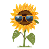 Sonnenblume mit Sonnenbrille