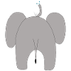 Baby elephant - back view