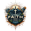 Faith over Fear – Mountain Landscape Cross