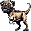 T-Rex & Pug Hybrid Cartoon Fun