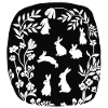 Family Rabbits in Black Silhouette