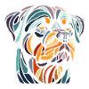 Rottweiler Dog Head Geometry Polygon Art
