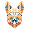 Malinois head geometric art, polygon art
