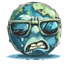 Cool globe with sunglasses graphic