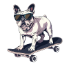 French Bulldog Skateboarding