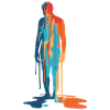 Farbexplosion Moderne Silhouette