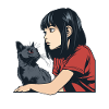 AnimeGirl with cat