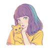 Fille d’anime avec chat