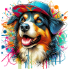 Chien avec casquette de baseball