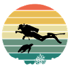 Diver and turtle
