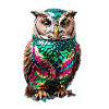 Owl,Sequins,Metallic,Gold