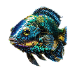 fish,sequins,metallic,gold
