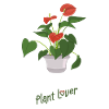 Flamingoblume mit Text "Plant Lover"