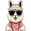 Cool alpaca with sunglasses