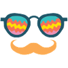 Fun Mustache Hipster Party Sunglasses