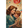 Mother Child - Retro 50s - Illustration