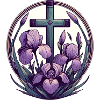 Christian Cross Purple Iris