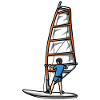 Funny windsurfer boy