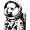 Poodle Astronaut in Space Awe