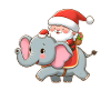 Cute Santa Claus on elephant